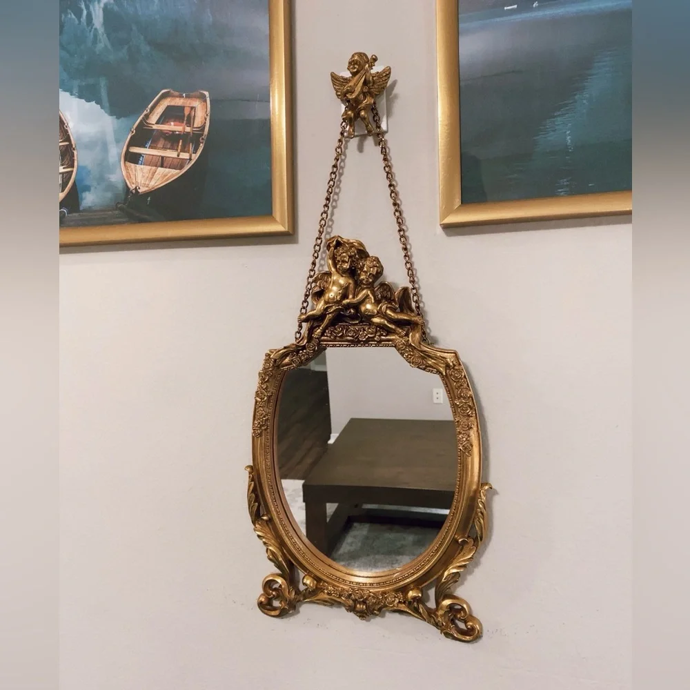 Gold‎ Angel Mirror – Vintage-Inspired Baroque Wall Décor
